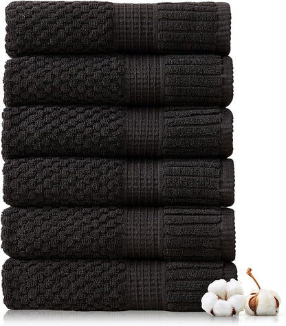 NY Loft 100% Cotton Hand Towel 6 Pack Hand Towel Set | Super Soft & Absorbent