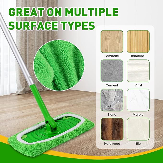 12Pcs Reusable Microfiber Mop Pads Compatible