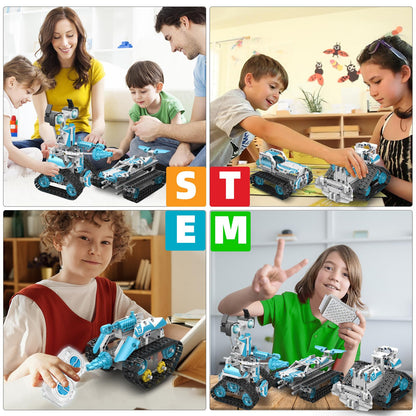 Suplanet STEM Robot for Kids Ages 8-14, 5-in-1 Remote Control and APP Programmable Robot Toys - 720 Pcs DIY Building Science Educational Kit, Building Block Birthday Present for Teen Boys Girls