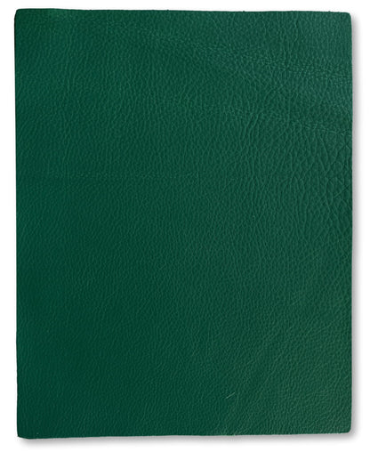 Natural Grain Cow Leather: 8.5'' x 11'' Pre Cut Leather Pieces (Kelly Green, 1 Piece)