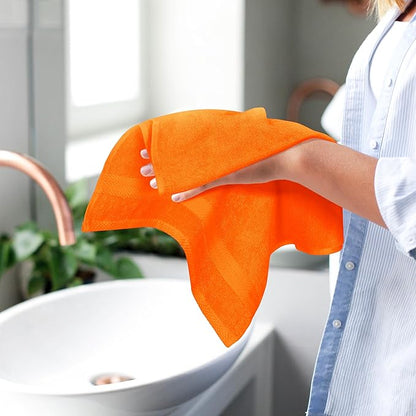 GLAMBURG Ultra Soft 6-Piece Hand Towel Set 16x28-100% Ringspun Cotton