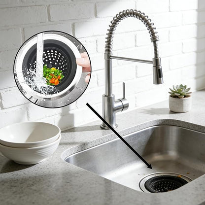 2 Pack Silicone Sink Drain Strainer | 4.5 Inch Wide Rim Filter Kitchen Strainer