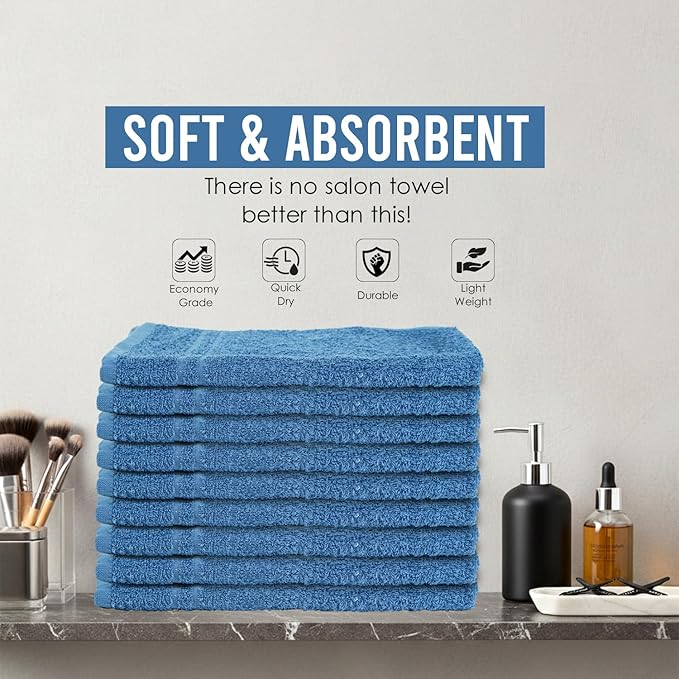 24 Pack Navy Blue Hand Towel 100% Cotton Spa Towel – 16x26 inches Highly