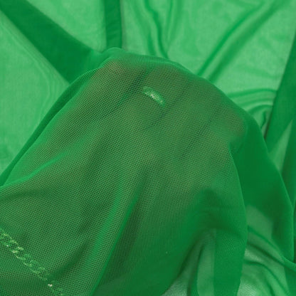 Ice Fabrics 4-Way Stretch Power Mesh Fabric by The Yard - 60" Wide Nylon Spandex Sheer Net - Breathable & Stretchy Mesh Fabric for Sewing Activewear, Dresses, Crafts - Kelly Green - 1 Yard
