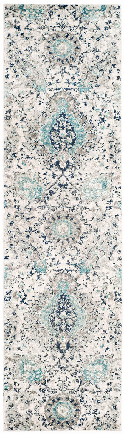SAFAVIEH Madison Collection Runner Rug - 2'3" x 6', Cream & Light Grey, Boho Chic Glam Paisley Design, Non-Shedding & Easy Care, Ideal for High Traffic Areas in Living Room, Bedroom (MAD600C)
