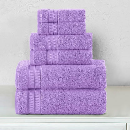 Elegant Comfort Luxury 6-Piece Towel Set, Premium Soft 100% Turkish Cotton