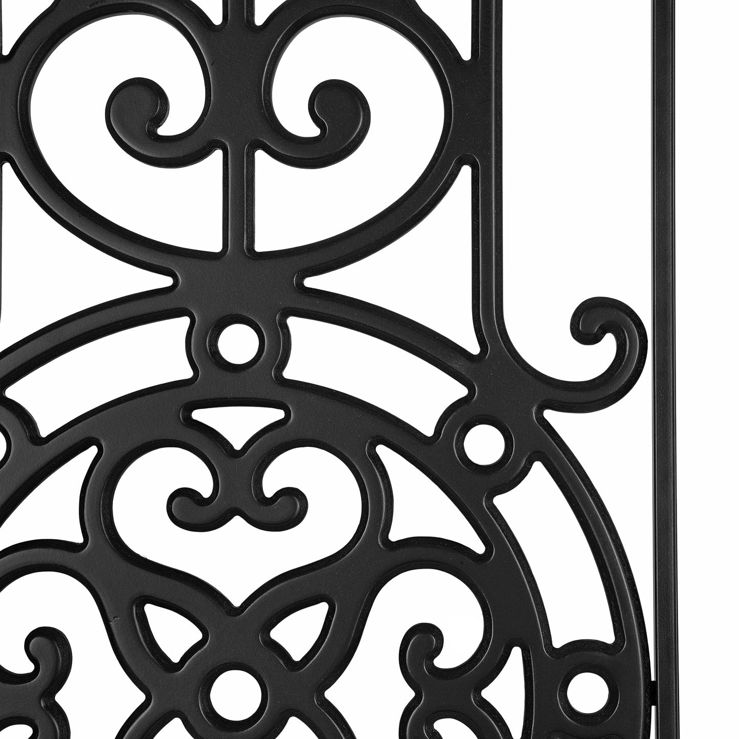 Kate and Laurel Ellard Farmhouse Rectangle Wall Art Plaque, 20 x 44, Black, Traditional Panel Decorative Wall Plaque with Ornate Painted Wooden Scrollwork and Sturdy Metal Frame