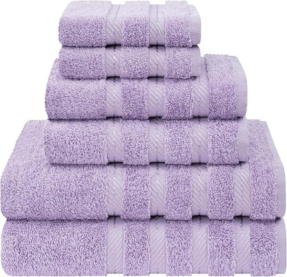 American Soft Linen Luxury 6 Piece Towel Set, 2 Bath Towels 2 Hand Towel 2
