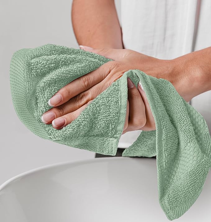 White Classic Luxury Cotton Washcloths 13x13 Inch