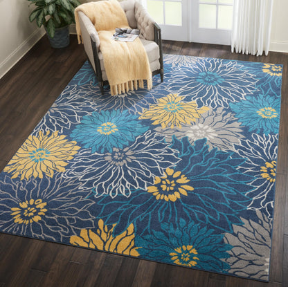 Nourison Home Passion Blue 8' x 10' Area Rug - Easy Clean, Non Shedding, Bed Room, Living Room, Dining Room, Kitchen (8' x 10')