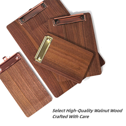 Solid Hardwood Walnut Clipboard with Stand Set - Ideal for Menu Display, Receipt Holder, and More for Restaurants, Bars, Coffee Shops, Self-Service BBQ, Tables, and Countertops
