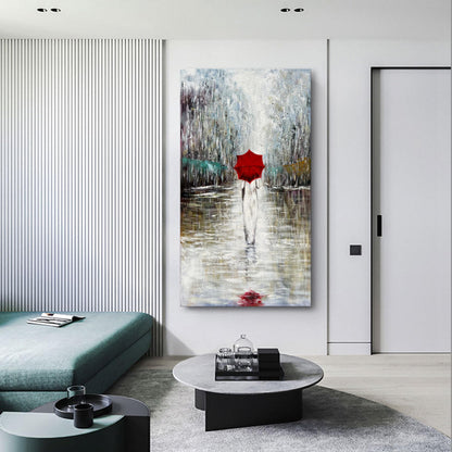 Diathou Art Hand-Painted Landscape Oil Painting Contemporary Abstract Vertical Canvas Frame Wall Art Living Room Bedroom Wall Decoration 47x23 Inches