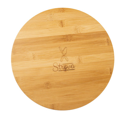 Strova Chip and Dip Serving Bowl – Wooden Appetizer Platter Set with Dip Cup for Salsa, Guacamole, Nacho, Vegetables, Taco Chip, Snacks and More – 12 Inch Diameter. Perfect for the BIG GAMES !