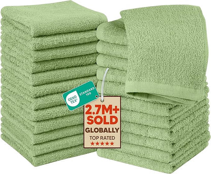 Utopia Towels 24 Pack Cotton Washcloths Set, 100% Ring Spun Cotton, Highly