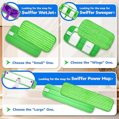4 Pack Reusable Mop Pads, Compatible