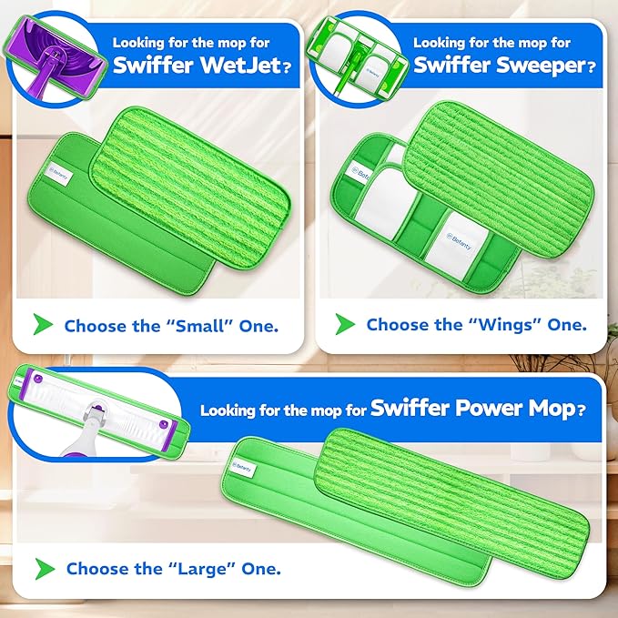 2 Pack Reusable Mop Pads, Compatible