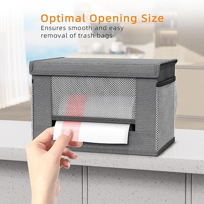 Trash Bag Holder Dispenser 2 Pack, Oxford Cloth Garbage Bag Storage Organizer