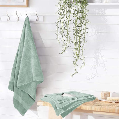 GLAMBURG Premium Cotton 4 Pack Bath Towel Set
