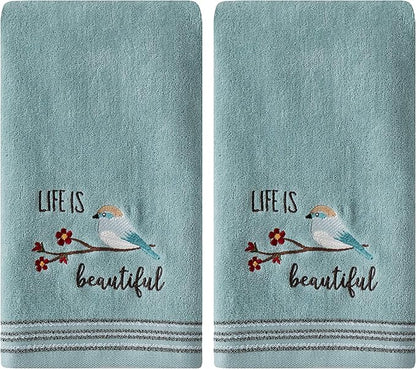 SKL Home by Saturday Knight Ltd. Life Is Beautiful 2 Pc Hand Towel Set