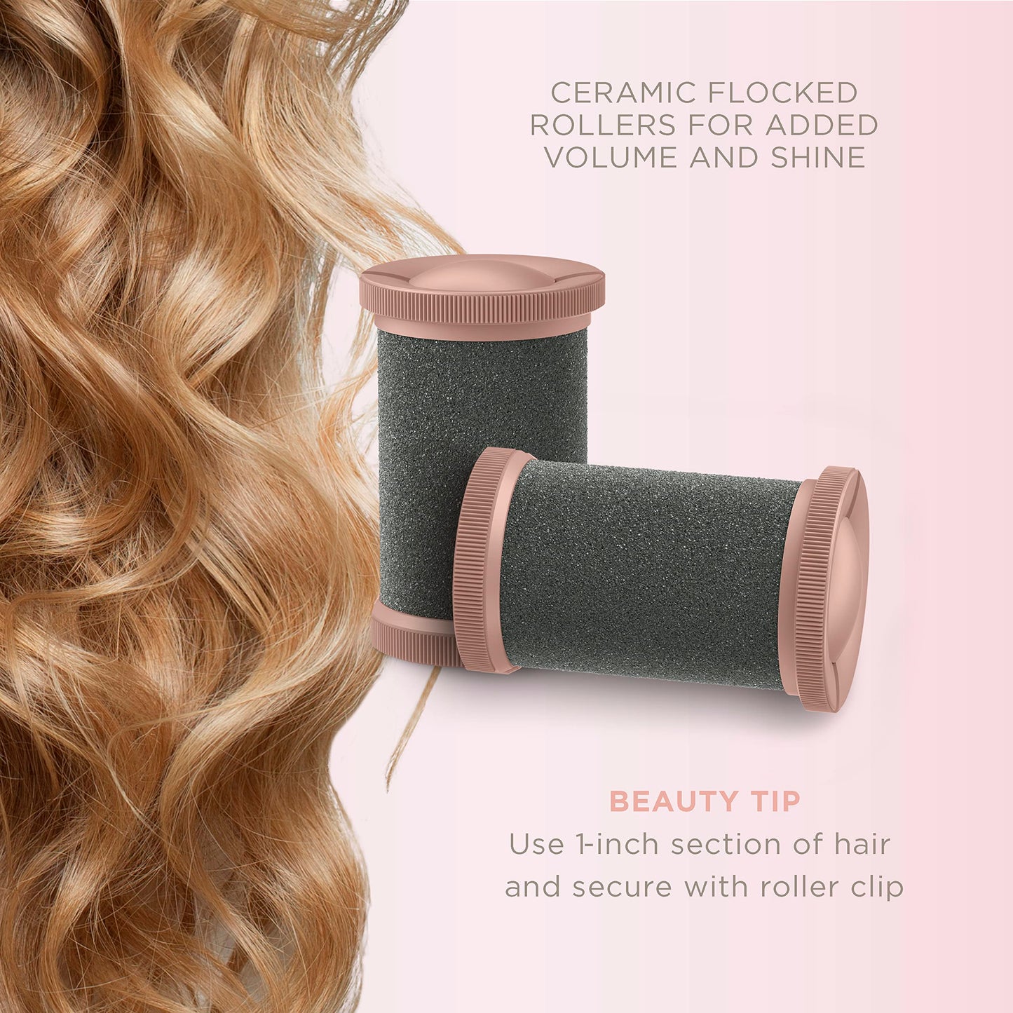 Conair Hot Rollers for Long, Medium & Short Hair, 12 Jumbo 1 ½" Heated Hair Rollers with Clips, Hot Curlers for Women, Volume & Curls, Amazon Exclusive, Black