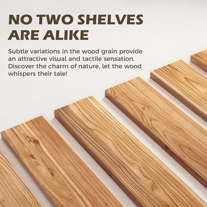 RICHFOCUS 30inch Natural Floating Shelves for Wall, 8" Deep High End Solid Real Wood Wall Shelves for Bathroom, Rustic Wooden Floating Shelves with Invisible Brackets for Books Storage Decor, Set of 2