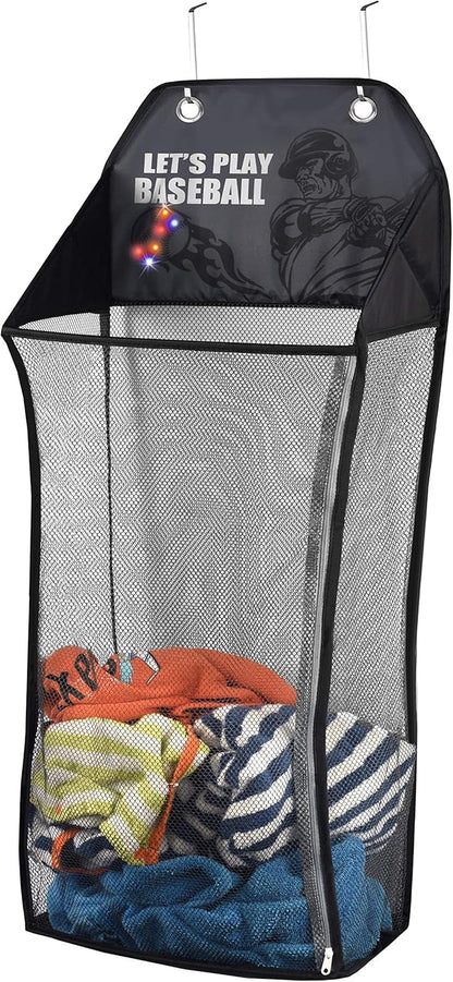 Store & Score Over The Door Hanging Kids Fun LED Baseball Light-Up Collapsible