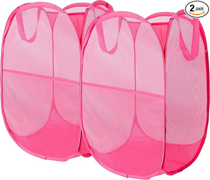 Foldable Mesh Popup Laundry Hamper, Laundry Basket Easy to Open and Fold