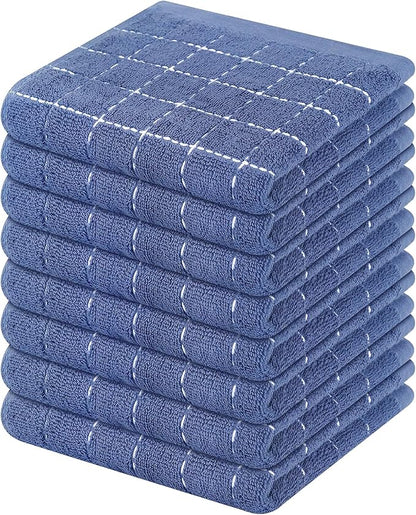 Mordimy 100% Cotton Terry Cloth Dish Cloths, Soft and Absorbent Checkered Dish