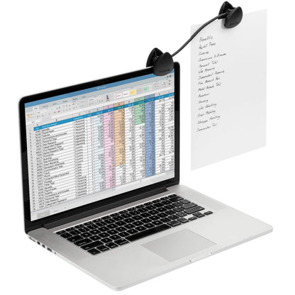 Kensington Document Holder for Typing for Laptops and Monitors, Flex Clip Copyholder, Typing Stand Document Holder, Office Paper Clip Holder, Compact Paper Holder Stand, Black 9-3/4" Wide K62081BF