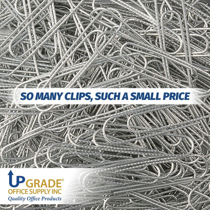 Upgrade Office Supply Jumbo Paper Clips, Non Skid, 1.9 Inch, 600 Count, 6 Boxes of 100, Silver Steel Wire Clips, Made in USA