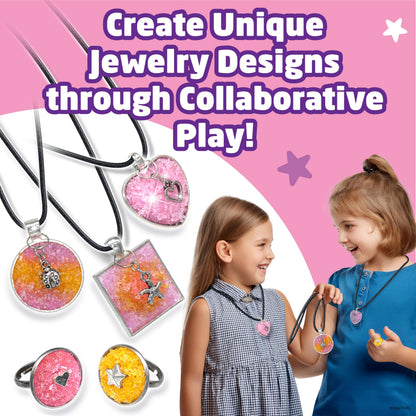 Small World Toys Magic Crystal Jewelry, DIY Jewelry Making Kit, Charm Bracelet & Necklace Maker, Crafts & Toys for Girls, Ideal Birthday Gift for Kids 7+
