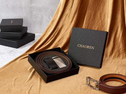 CHAOREN Leather Ratchet Belt Men 2 Pack - Customizable Fit, Effortless Style (35mm)