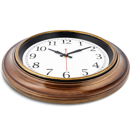 Bernhard Products Large Wall Clock 18" Quality Quartz Silent Non Ticking, Battery Operated for Home/Living Room/Over Fireplace, Beautiful Decorative Timeless Stylish Bronze XL Clocks, Easy to Read