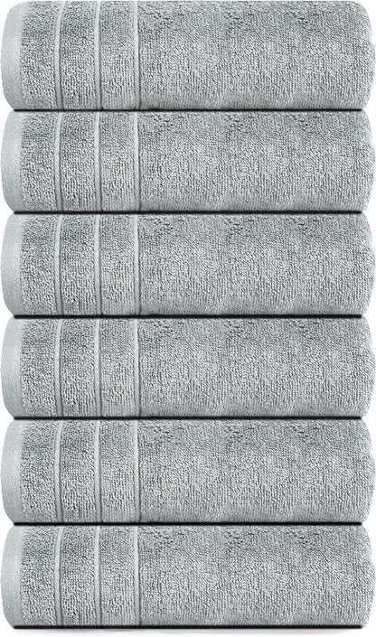 Tens Towels Pack of 6 Hand Towels, 100% Cotton, Lighter Weight, Quick to Dry