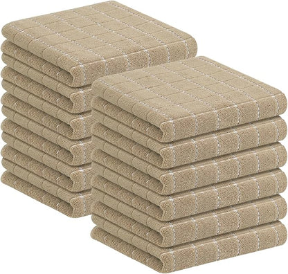 Homaxy 100% Cotton Terry Kitchen Towels, Checkered Designed, Soft and Super
