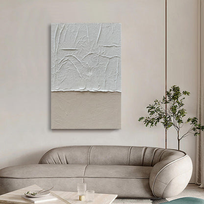 NANKAI Art 45x30 Inches Modern Minimalist Art Painting White and Grey Abstract Art Oil Painting Home Office Corridor Wall Decoration Art