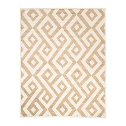 Superior Indoor Area Rug, Jute Backing, Modern Plush Rugs for Entryway, Living Room, Kitchen Floors, Bedroom, Hallway, Office Floor Cover, Diamond Lattice Rugs, Saxton Collection, 5' x 8', Ivory