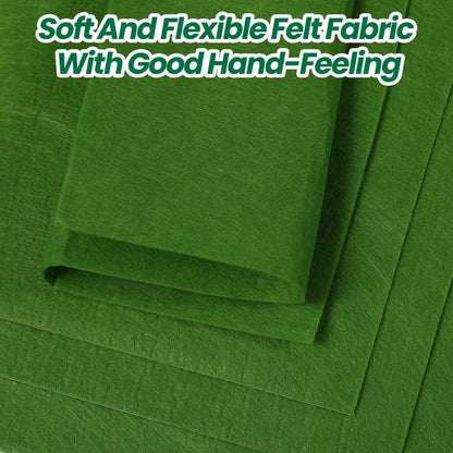 Peryiter 150 Pcs Green Felt Fabric Sheets Bulk for St. Patrick's Crafts 12 x 12 Inch 1.4 mm Day Thick Stiff Felt Sheets Square Assorted Fabric Square for Crafting Sewing School DIY