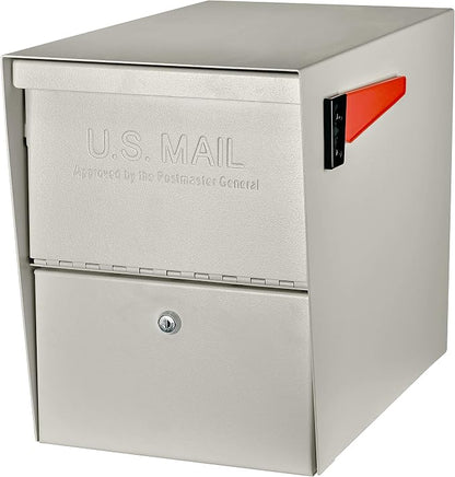 Mail Boss 7207 Package Master Curbside Locking Security Mailbox, Cream White