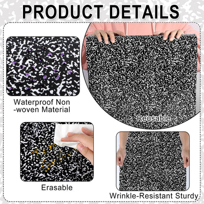 Black Composition Bulletin Board Roll Reusable Waterproof Erasable Composition Notebook Non-Woven Fabric Bulletin Board Roll Black and White Background Poster for Classroom Decor Wrap Craft 15.7"x20ft