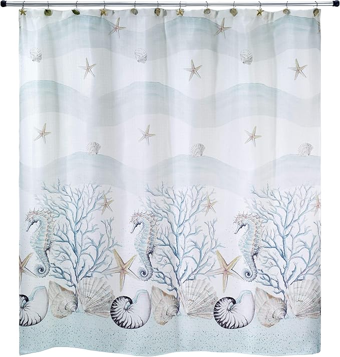 Avanti Linens - Fabric Shower Curtain, Sea Inspired Bathroom Decor