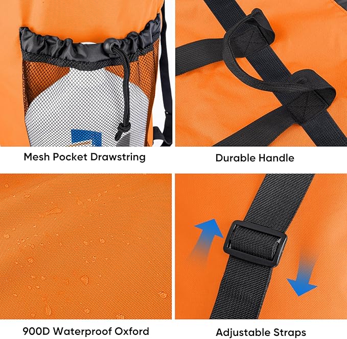 BALEINE 150L Laundry Bag Backpack, 900D Oxford Fabric Large Travel Laundry Bags