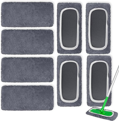 8 Pack Reusable Microfiber Mop Pads Compatible