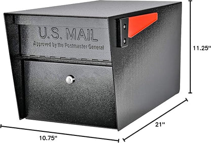 Mail Boss 7506 Mail Manager Curbside Locking Security Mailbox, Black,Large