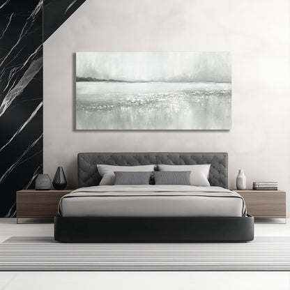 Yuaxker Abstract Wall Decor Gray and White lake Wall Art Minimalist Canvas Painting Artwork for Living Room Bedroom Dining Room Office Home Decor 24x48 Inch