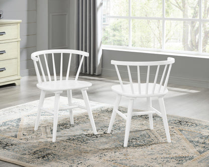 Roundhill Furniture Alwynn Contemporary Wooden Spindle Back Dining Chairs, Set of 2, White