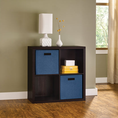 ClosetMaid 4 Cube Storage Shelf Organizer Bookshelf with Back Panel, Easy Assembly, Wood, Black Walnut