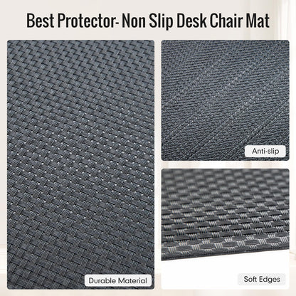 Office Chair Mat for Hard Floors,36"x48" Anti-Slip Waterproof Hardwood Floor Chair Mat,Heavy Duty Floor Protector Rolling Chairs for Home Office(Black)