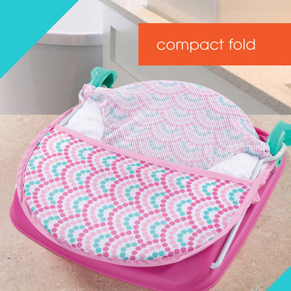 Ingenuity Deluxe Baby Bath Seat, Adjustable Support for Sink or Bathtub, Includes 3 Reclining Positions - Bubble Waves