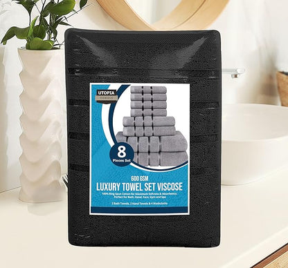 Utopia Towels 8 Piece Luxury Towel Set, 2 Bath, 2 Hand, and 4 Wash Cloths